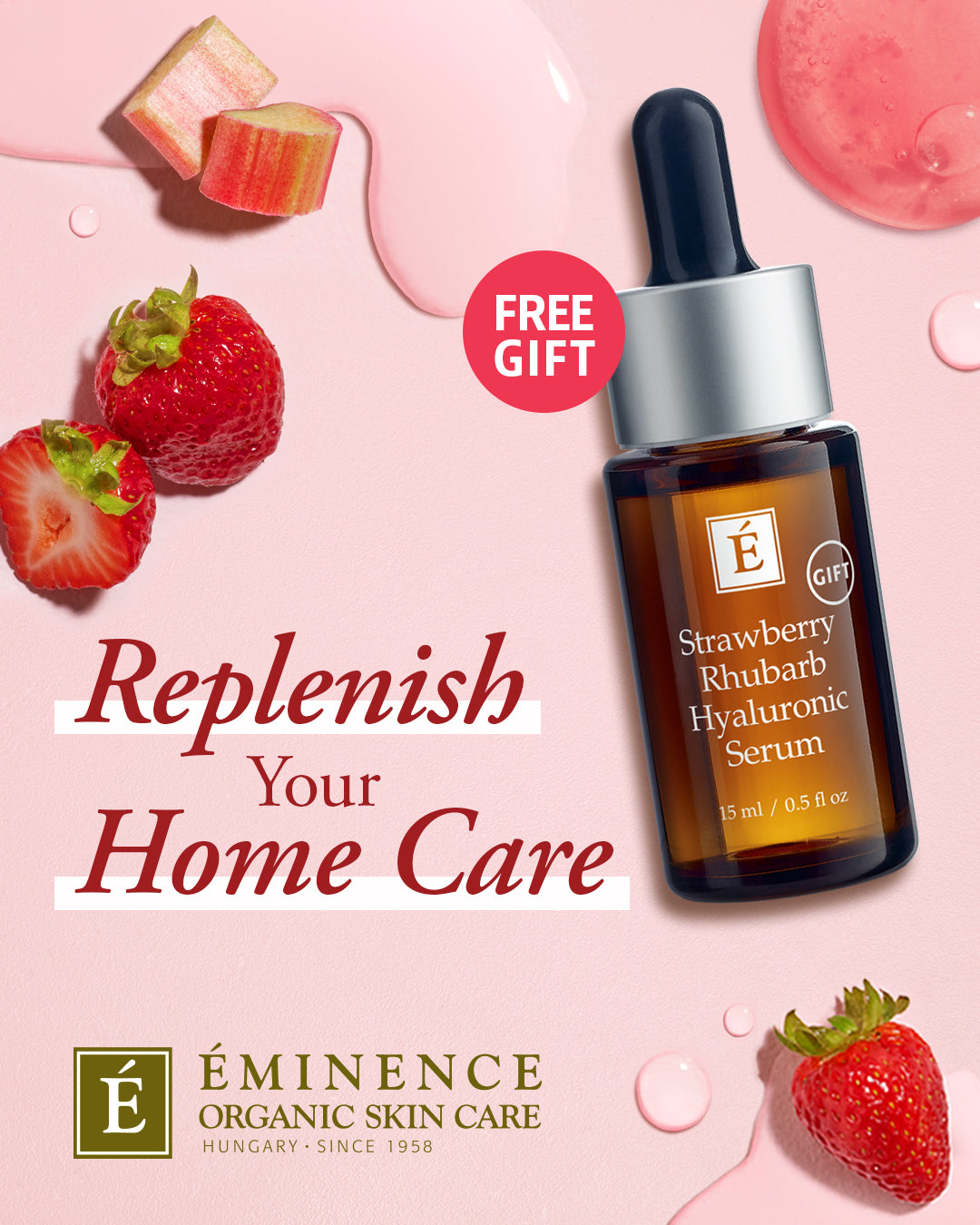Eminence Strawberry Rhubarb Hyaluronic Serum Travel Size